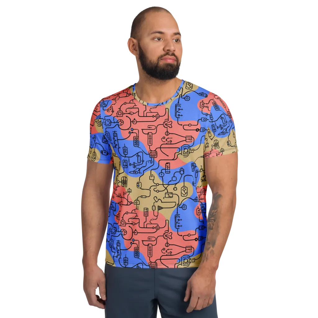 Analog Bloom on Men's Athletic T-Shirt — Front