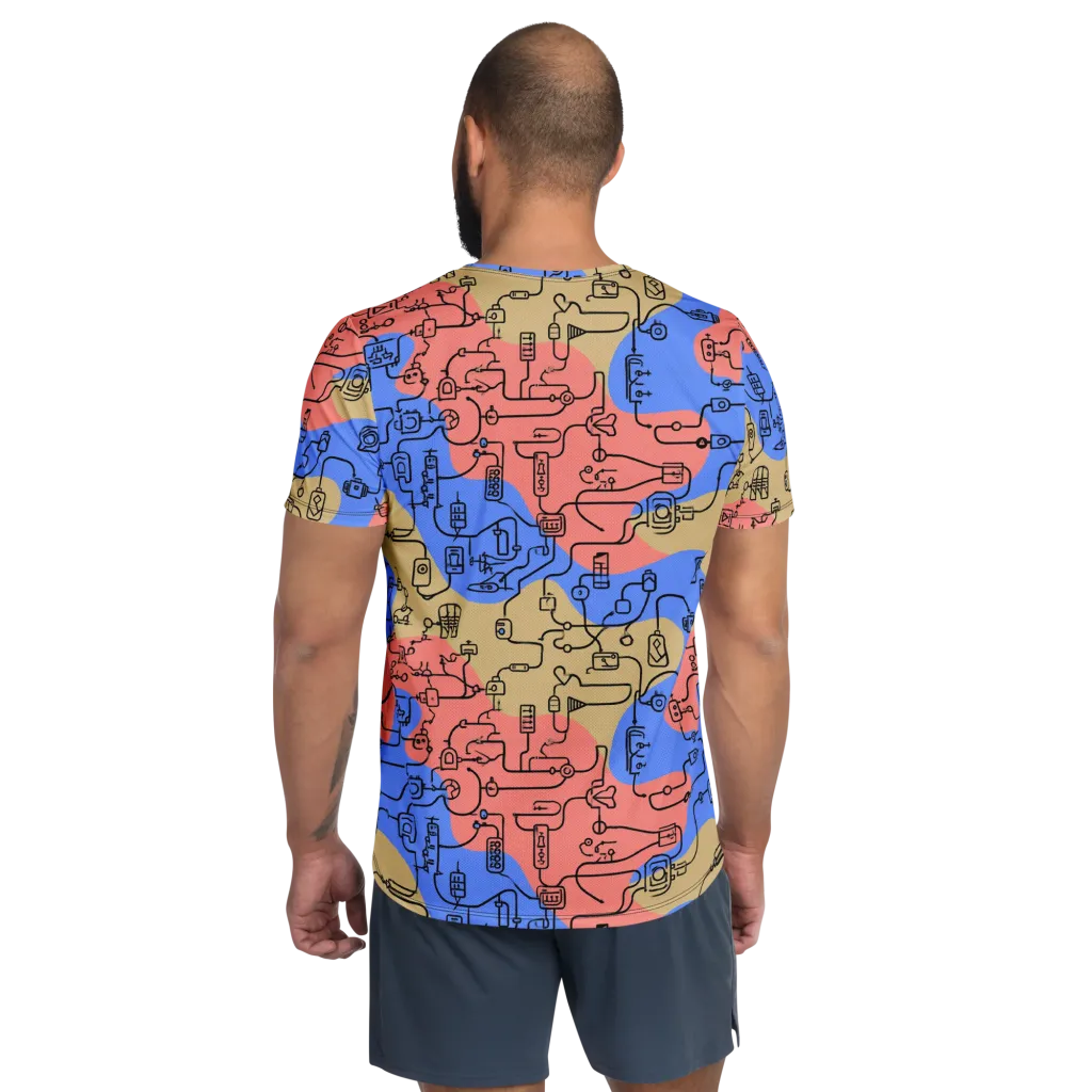 Analog Bloom on Men's Athletic T-Shirt — Back