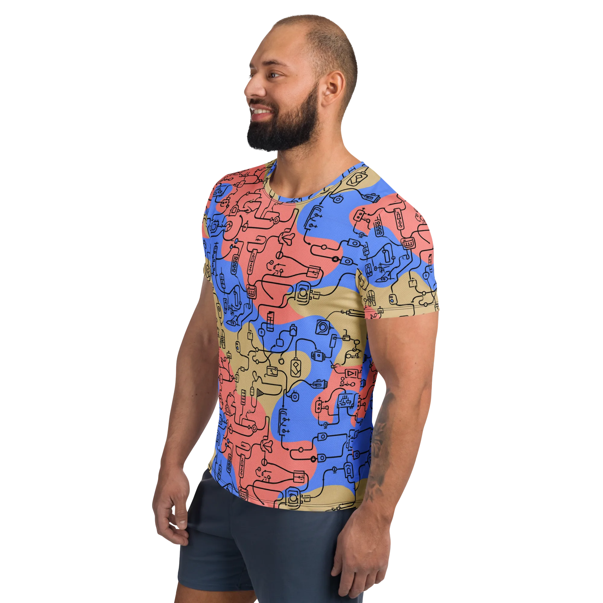 Analog Bloom on Men's Athletic T-Shirt — Left