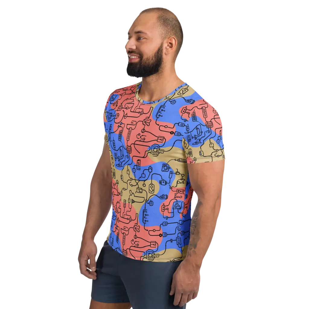 Analog Bloom on Men's Athletic T-Shirt — Left
