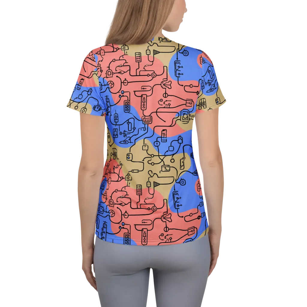 Analog Bloom on Women's Athletic T-Shirt — Back