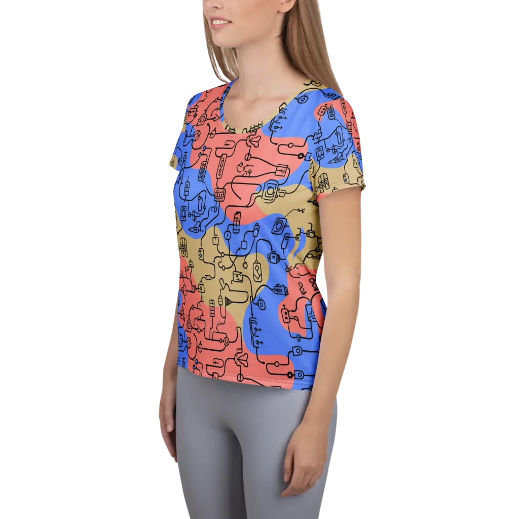 Analog Bloom on Women's Athletic T-Shirt — Left