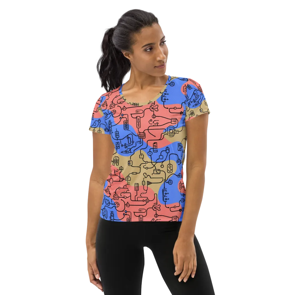 Analog Bloom on Women's Athletic T-Shirt — Front