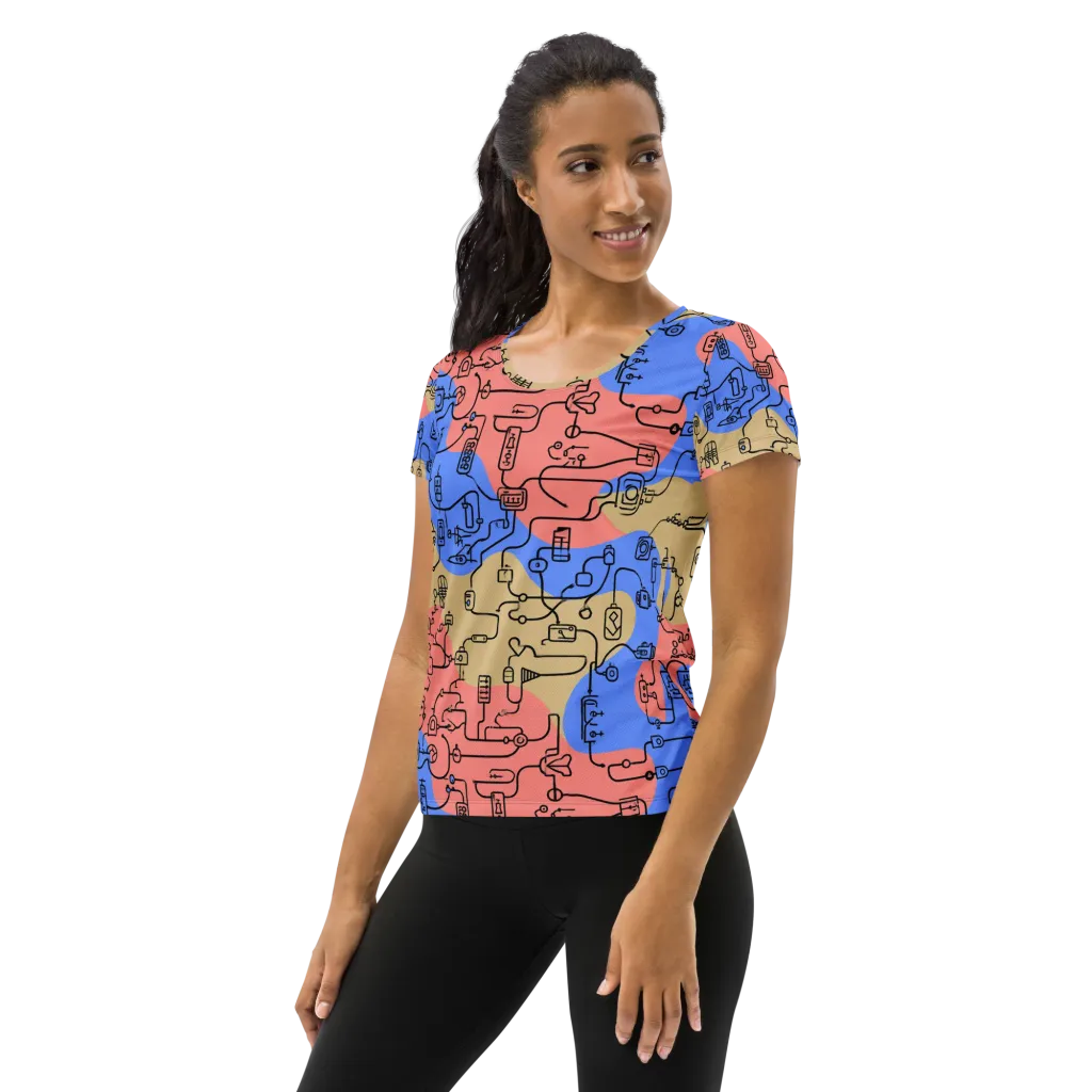 Analog Bloom on Women's Athletic T-Shirt — Left