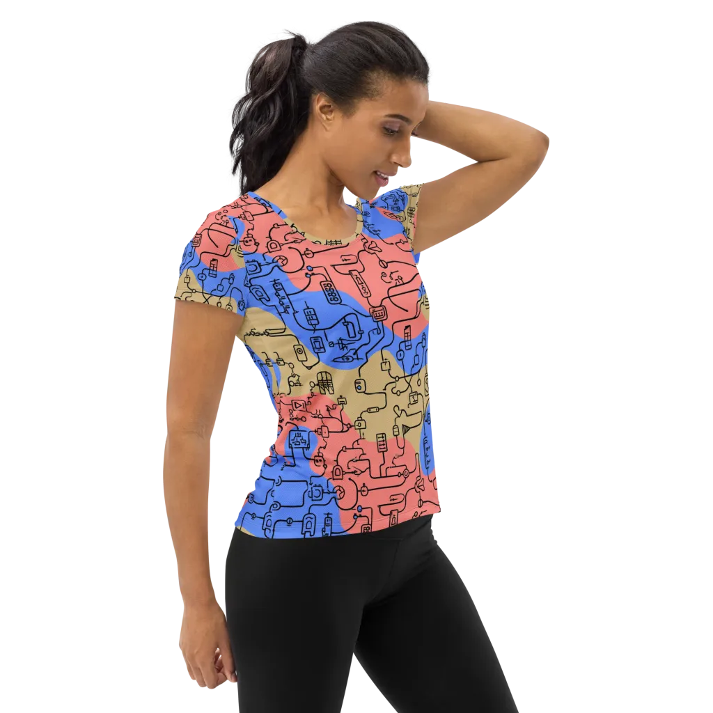 Analog Bloom on Women's Athletic T-Shirt — Right