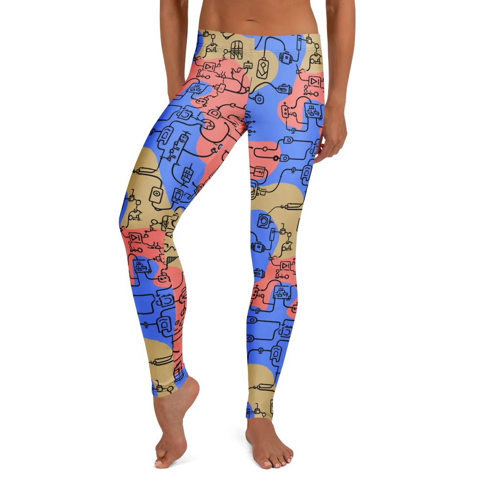 Analog Bloom on Leggings — Front