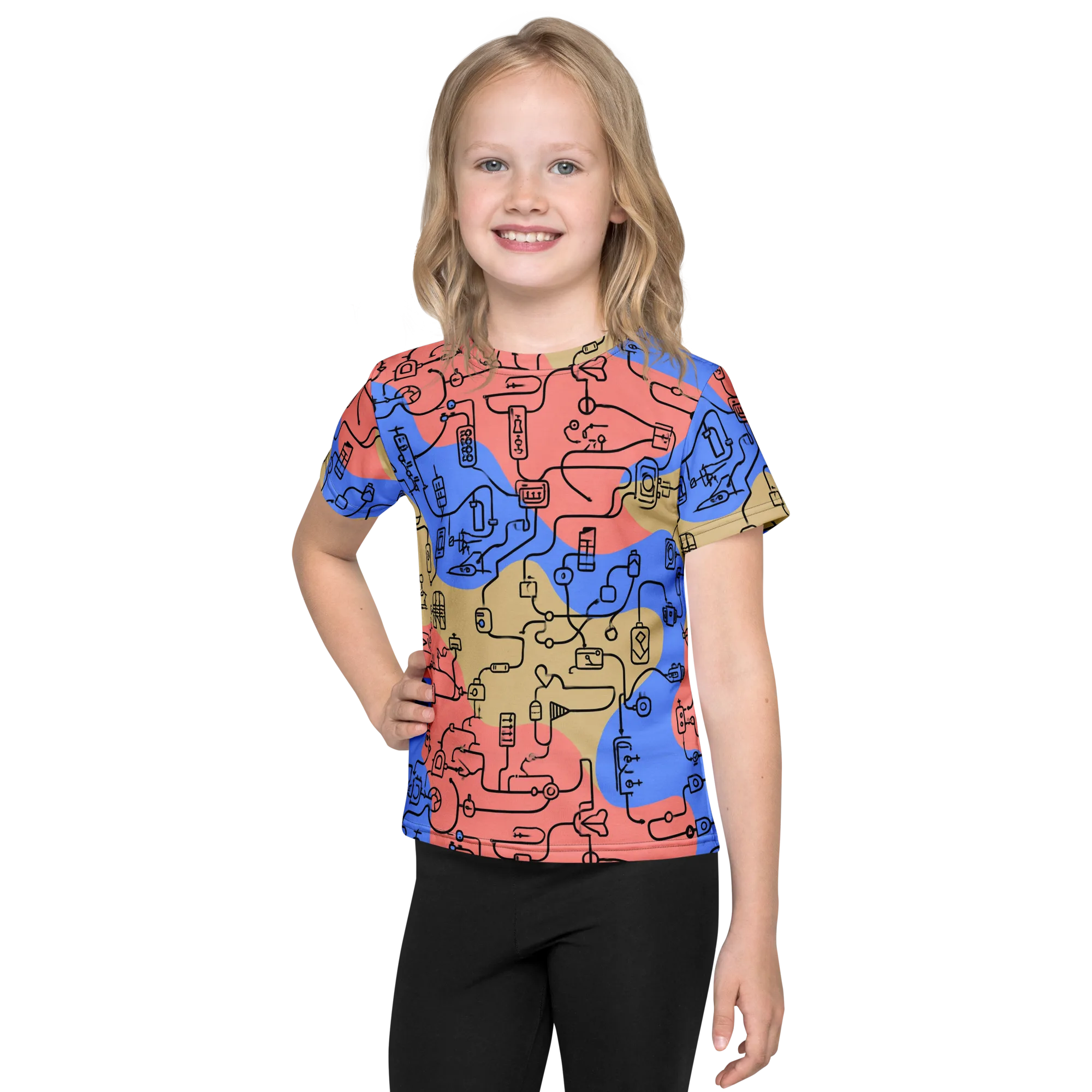 Analog Bloom on Kids Crew Neck T-Shirt — Front