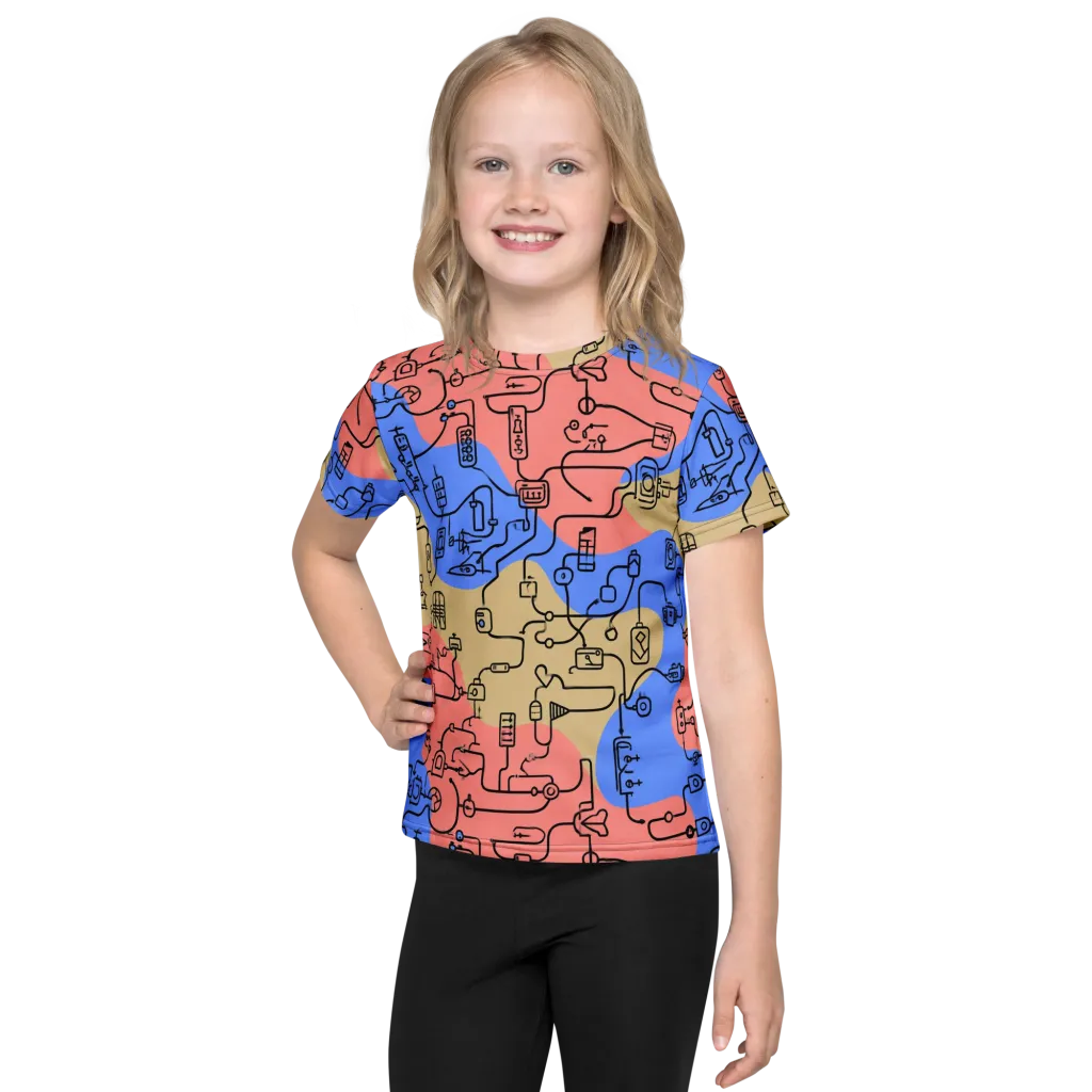 Analog Bloom on Kids Crew Neck T-Shirt — Front
