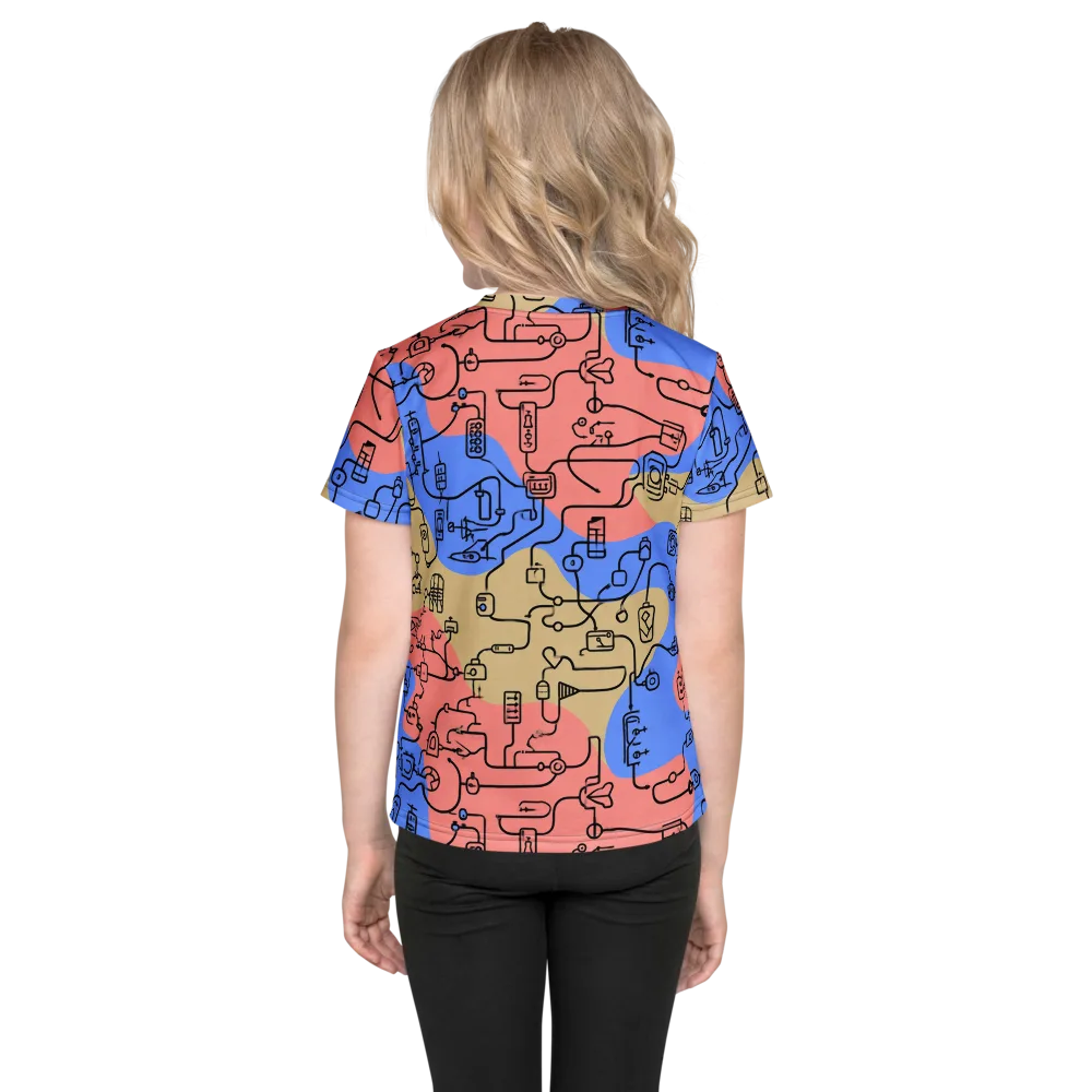 Analog Bloom on Kids Crew Neck T-Shirt — Back