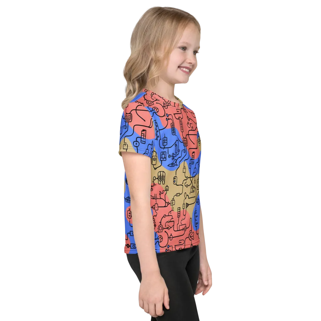 Analog Bloom on Kids Crew Neck T-Shirt — Right