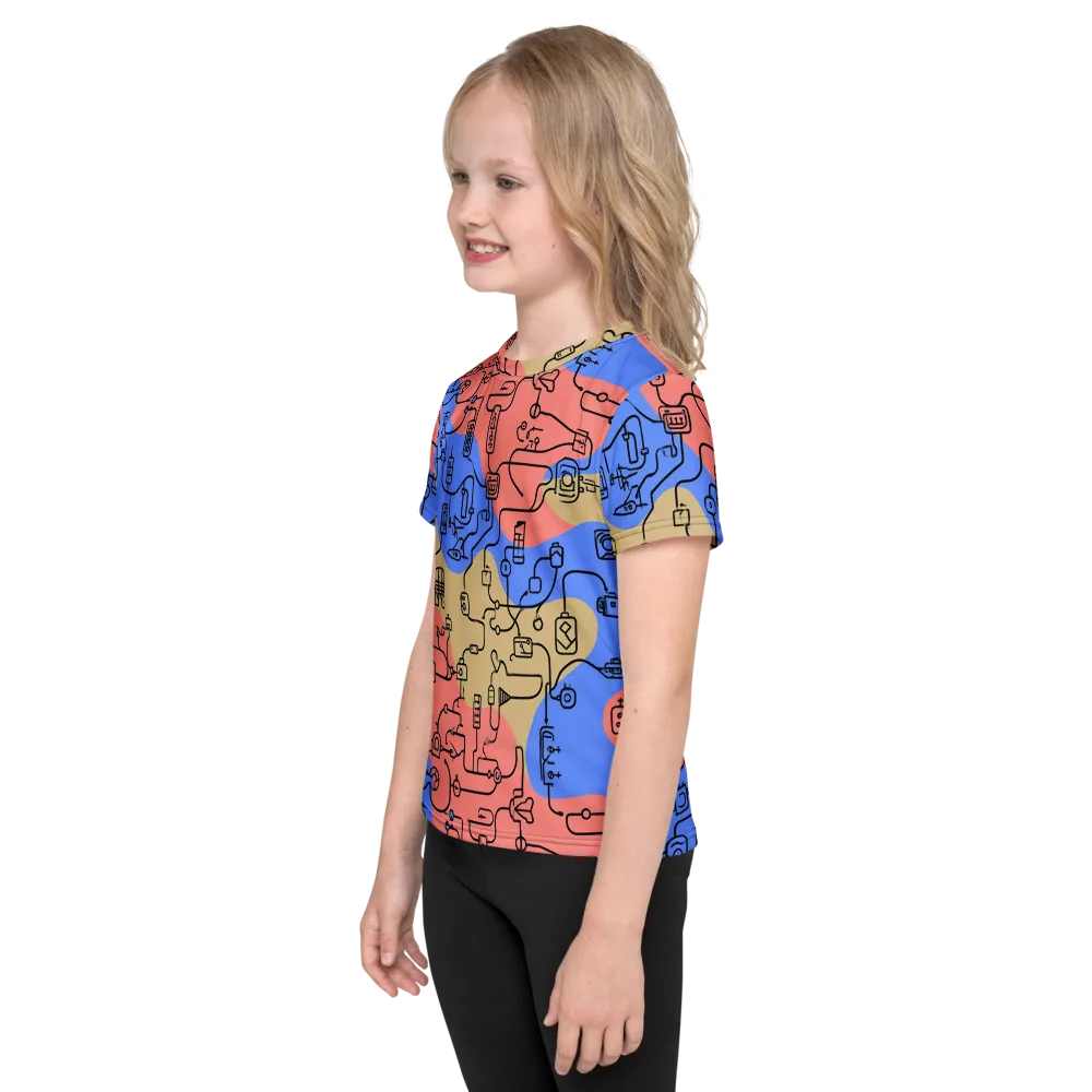 Analog Bloom on Kids Crew Neck T-Shirt — Left