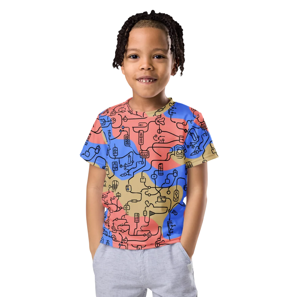 Analog Bloom on Kids Crew Neck T-Shirt — Front