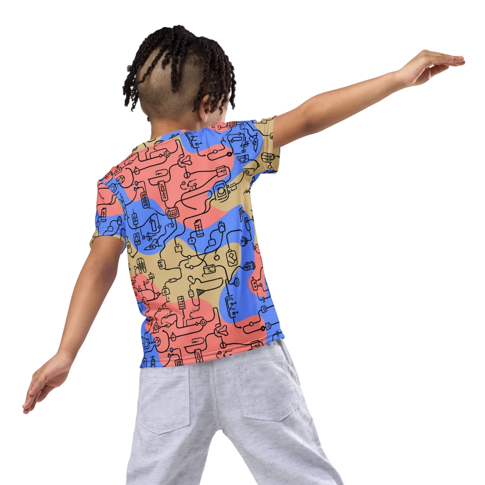 Analog Bloom on Kids Crew Neck T-Shirt — Back