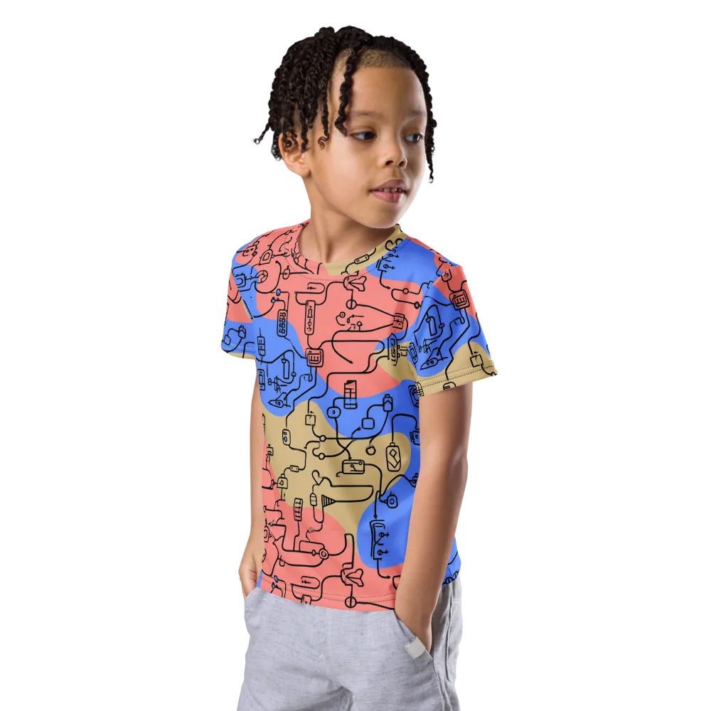 Analog Bloom on Kids Crew Neck T-Shirt — Left Front