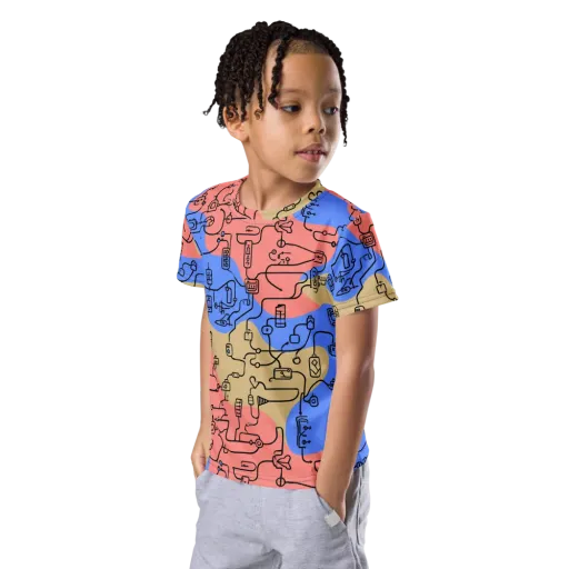 Analog Bloom on a Kids Crew Neck T-Shirt