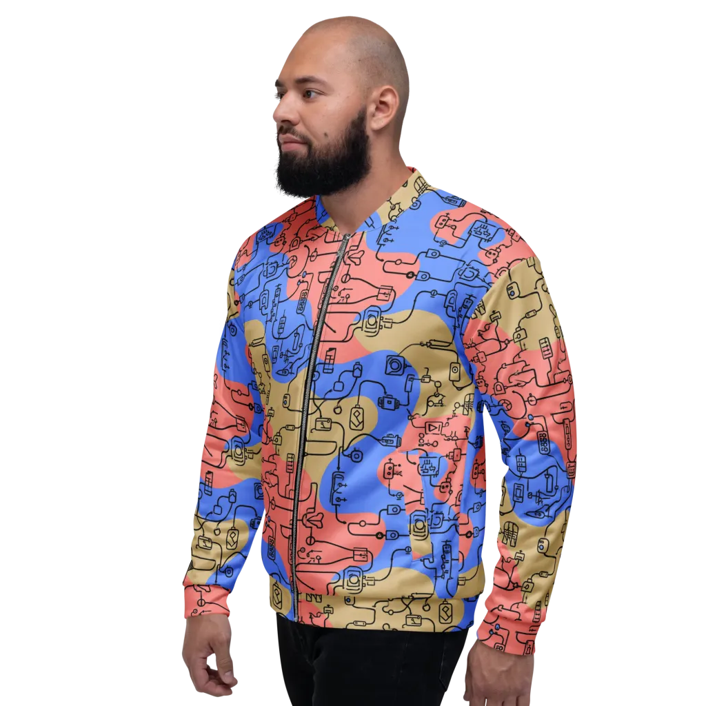 Analog Bloom on Bomber Jacket — Left