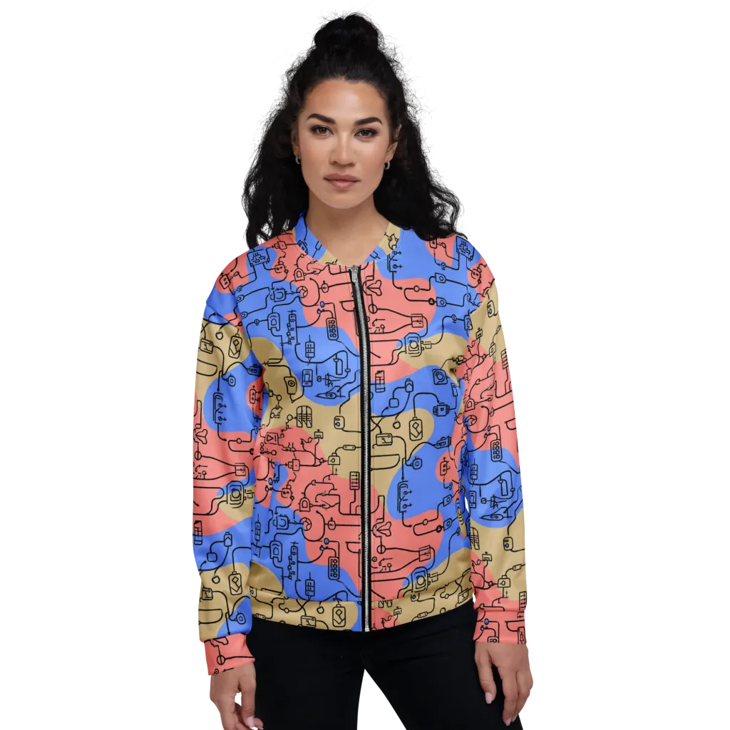 Analog Bloom on Bomber Jacket — Front