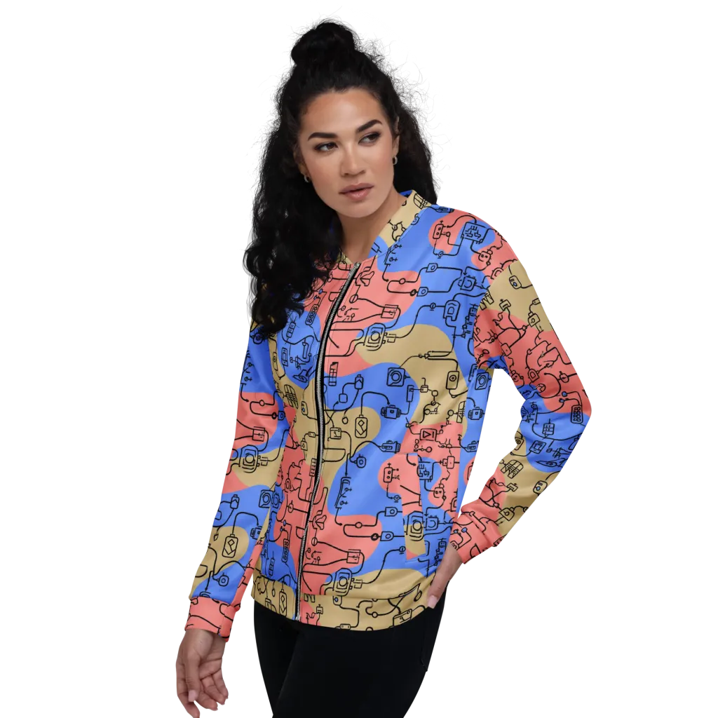 Analog Bloom on Bomber Jacket — Left