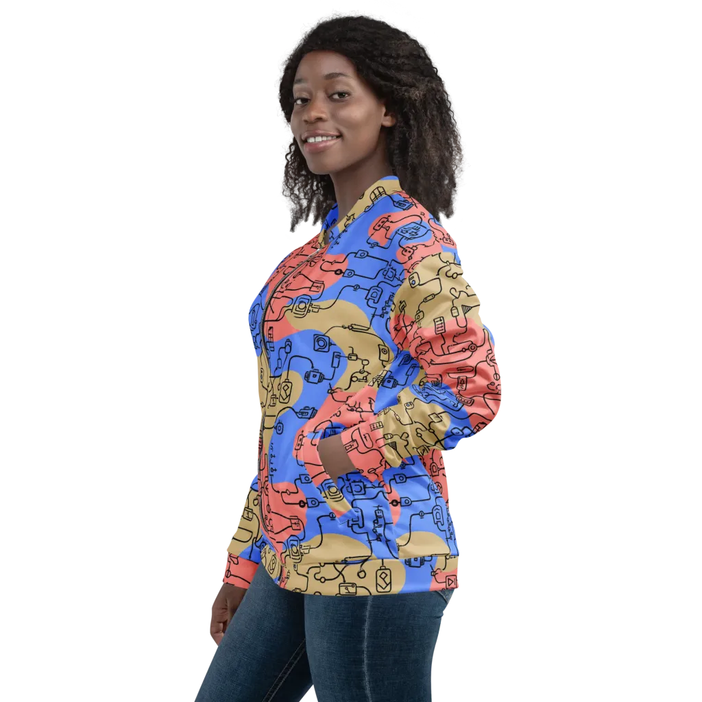 Analog Bloom on Bomber Jacket — Left