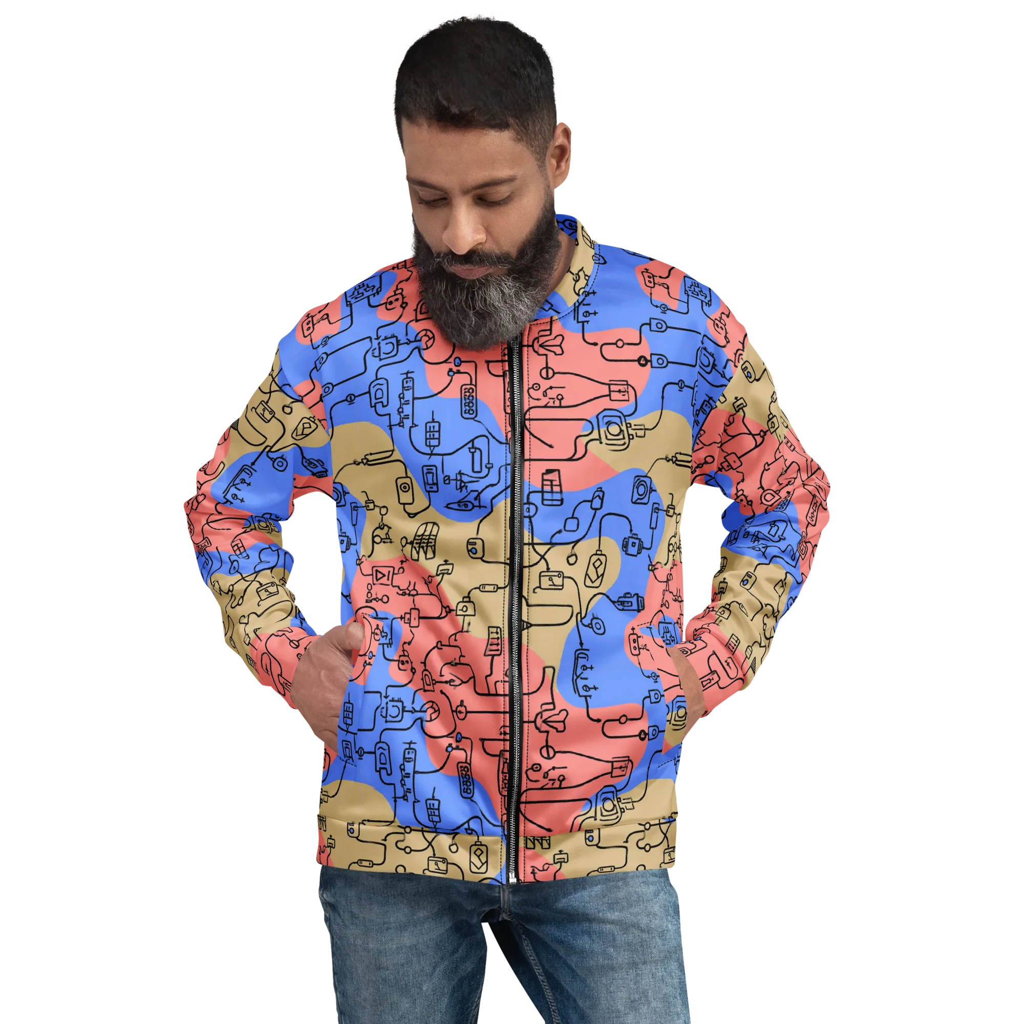 Analog Bloom on Bomber Jacket — Front