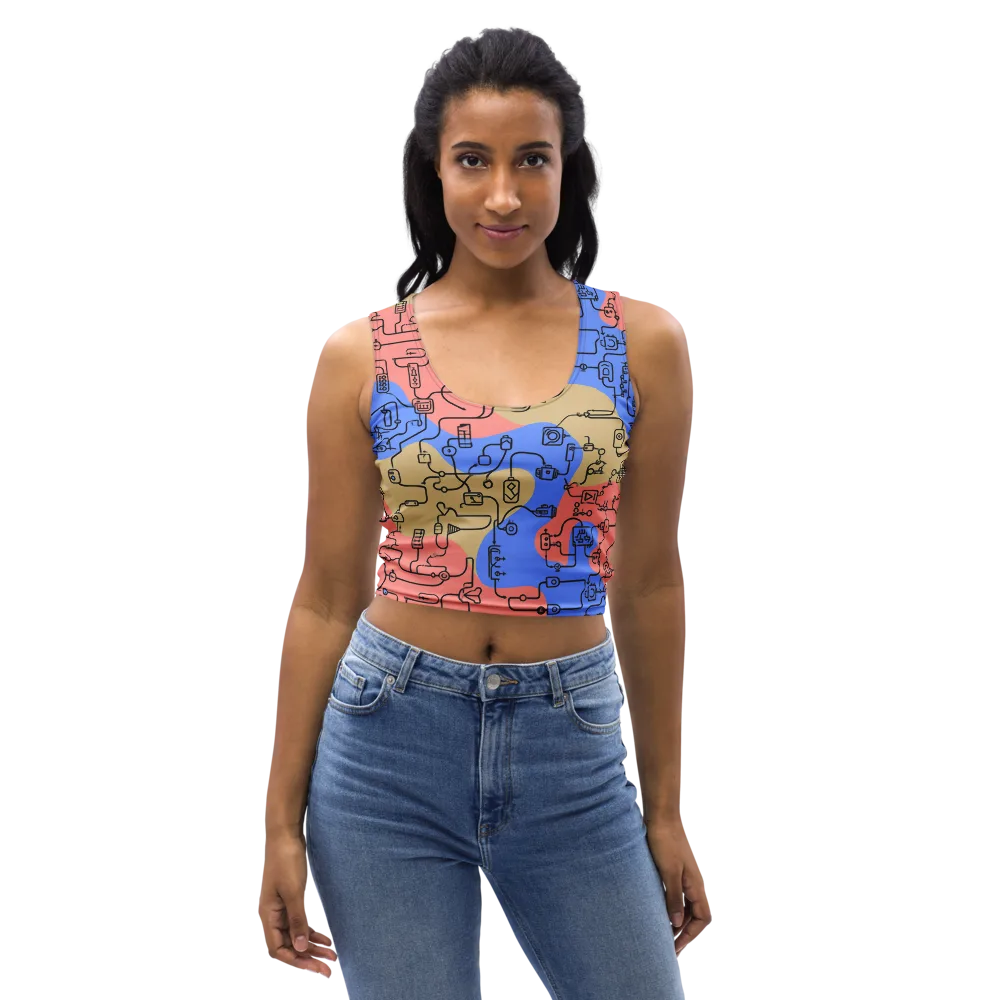 Analog Bloom on Crop Top — Front