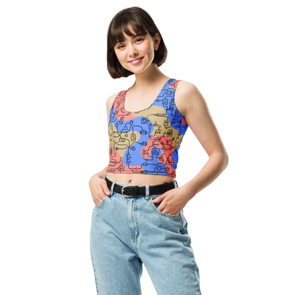 Analog Bloom on Crop Top — Front