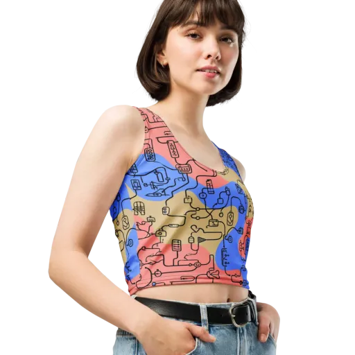 Analog Bloom on a Crop Top