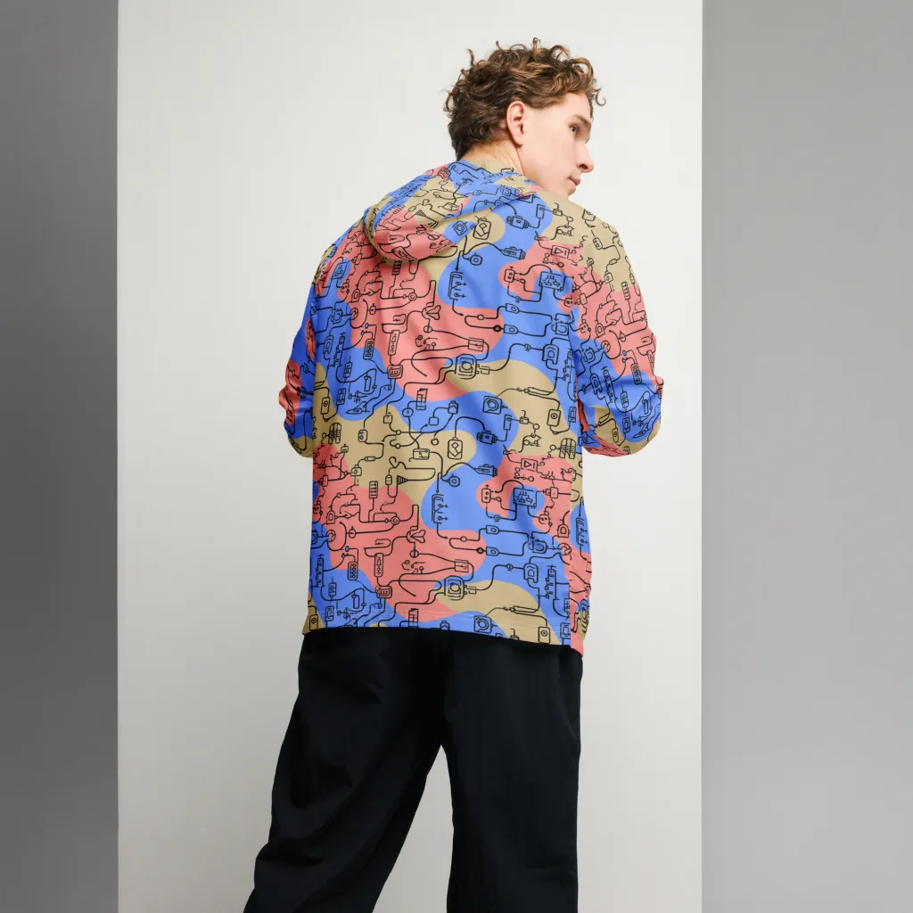 Analog Bloom on Men's Windbreaker — Back