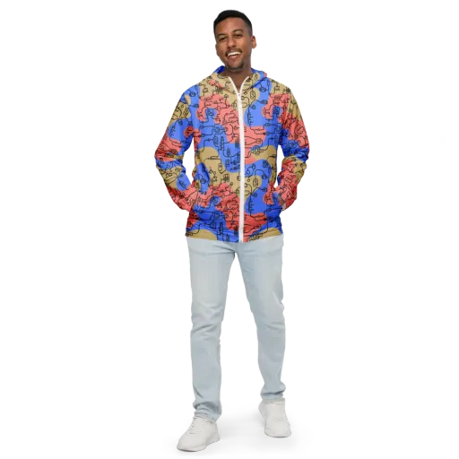 Analog Bloom on a Men's Windbreaker