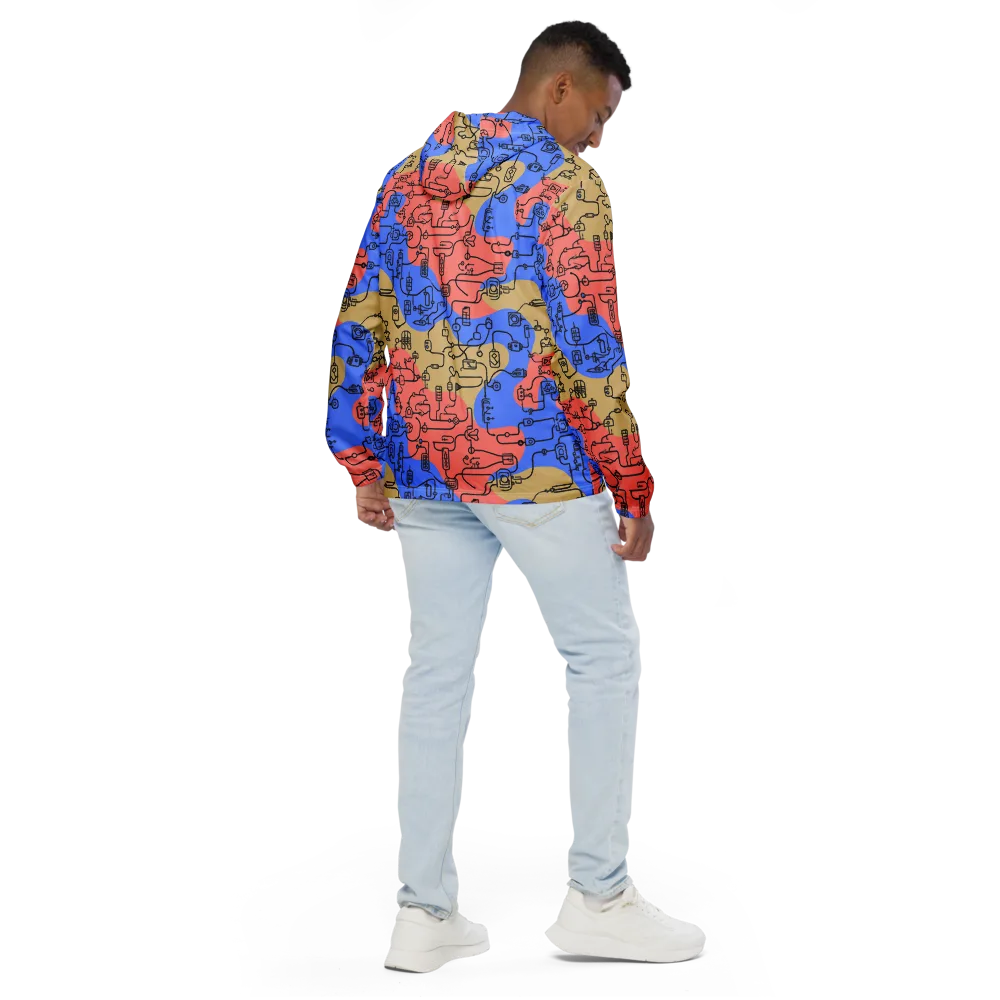 Analog Bloom on Men's Windbreaker — Back