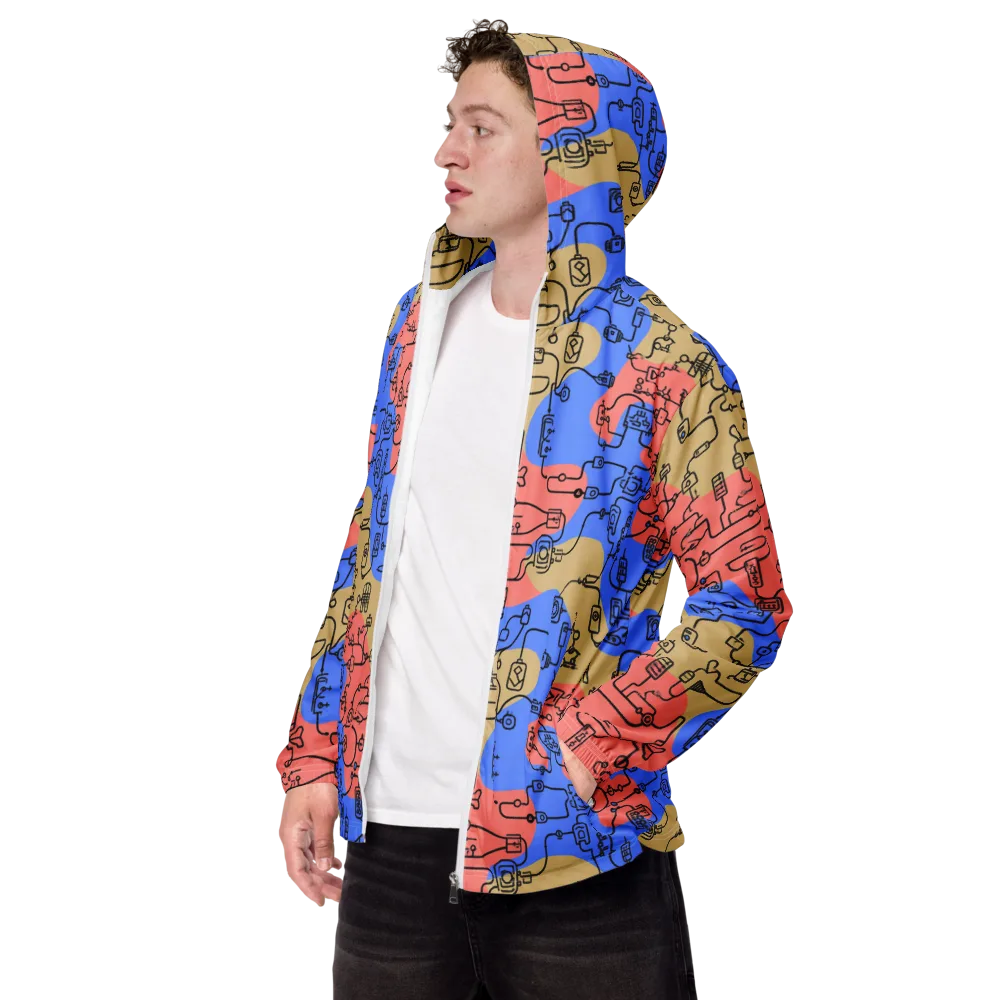 Analog Bloom on Men's Windbreaker — Left Front