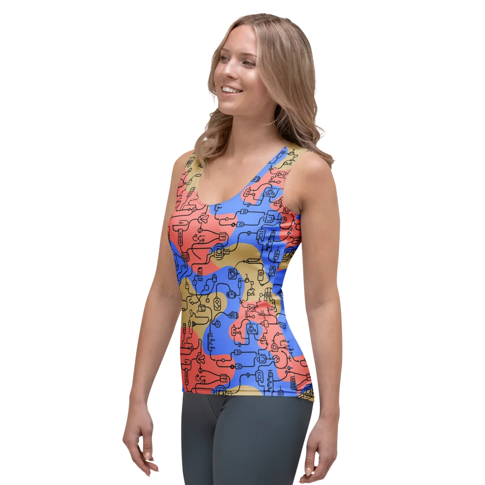 Analog Bloom on Women's Tank Top — Left Front