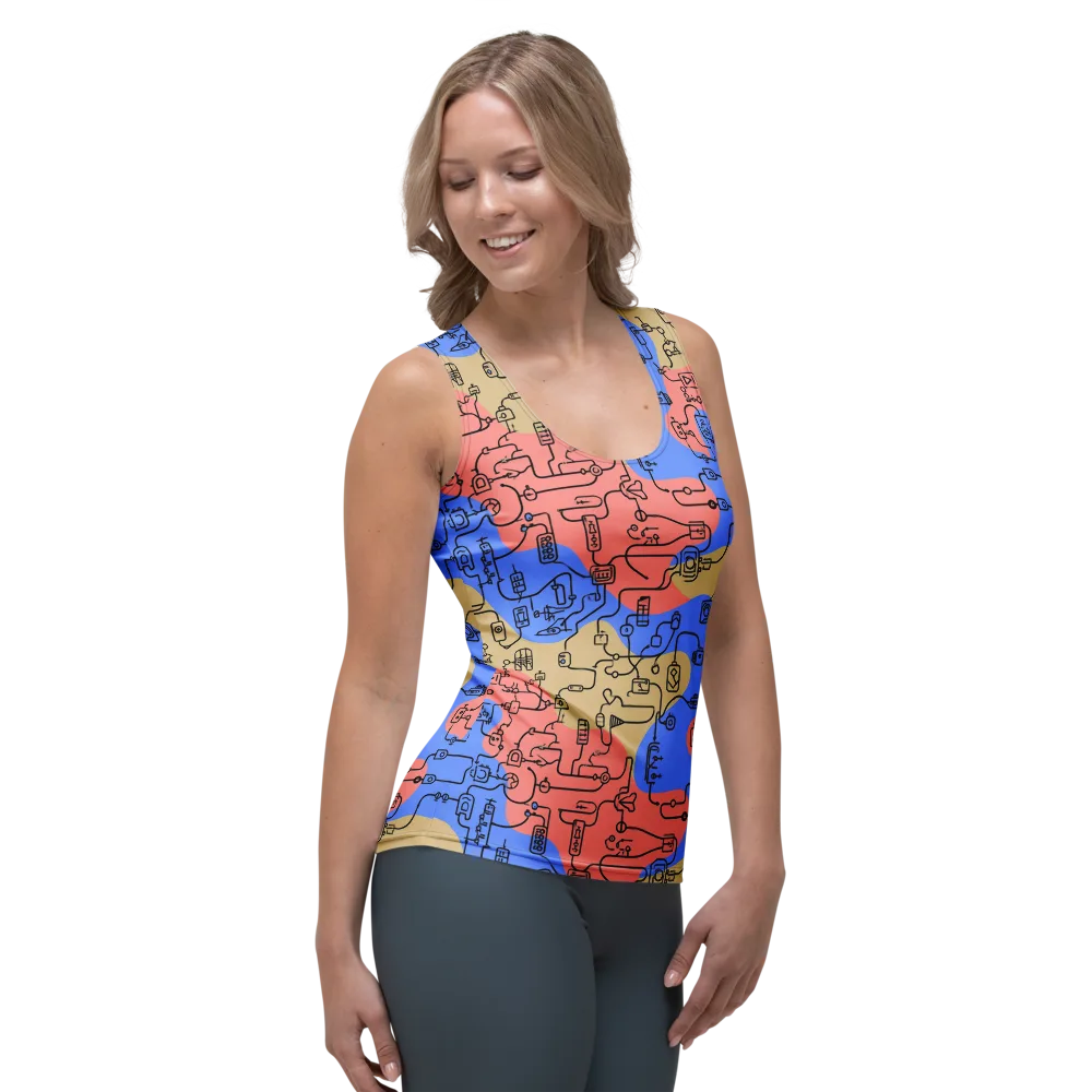 Analog Bloom on Women's Tank Top — Right Front