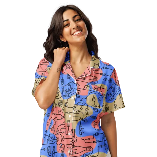 Analog Bloom on a Women's Short Sleeve Pajama Top