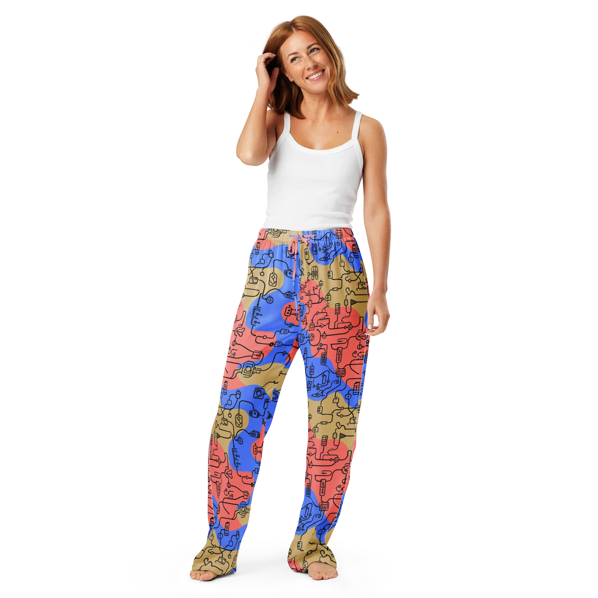Analog Bloom on Women's Pajama Pants — Front