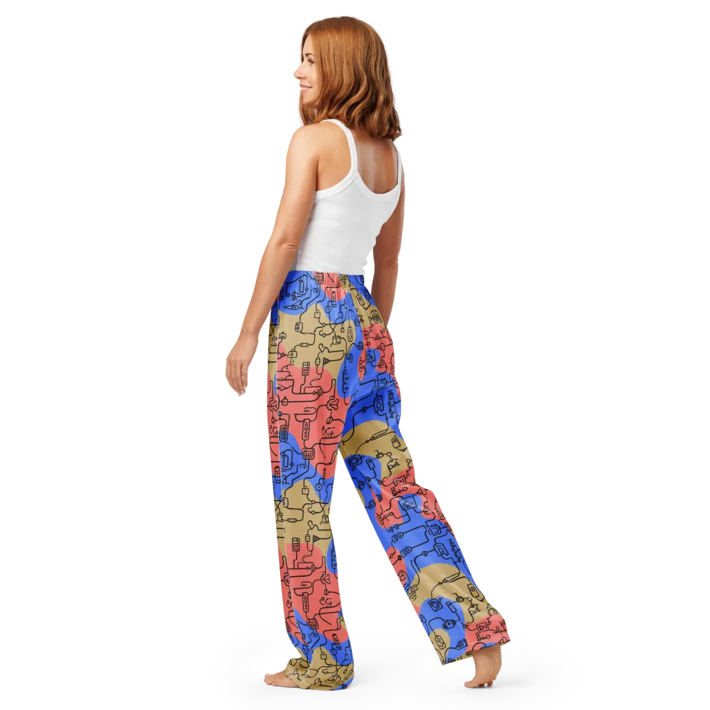Analog Bloom on Women's Pajama Pants — Back