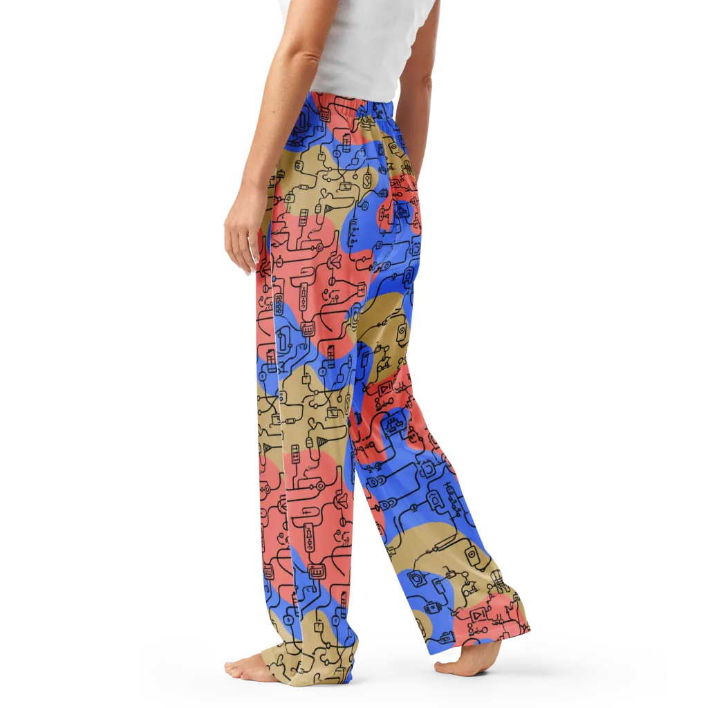 Analog Bloom on Women's Pajama Pants — Left