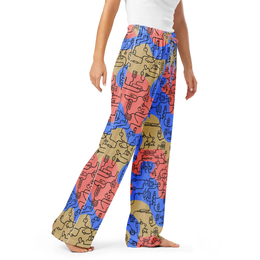 Analog Bloom on Women's Pajama Pants — Right Front