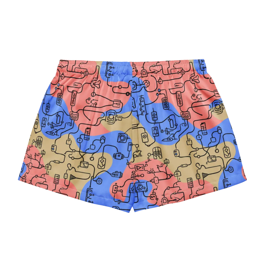 Analog Bloom on Women's Pajama Shorts — Back