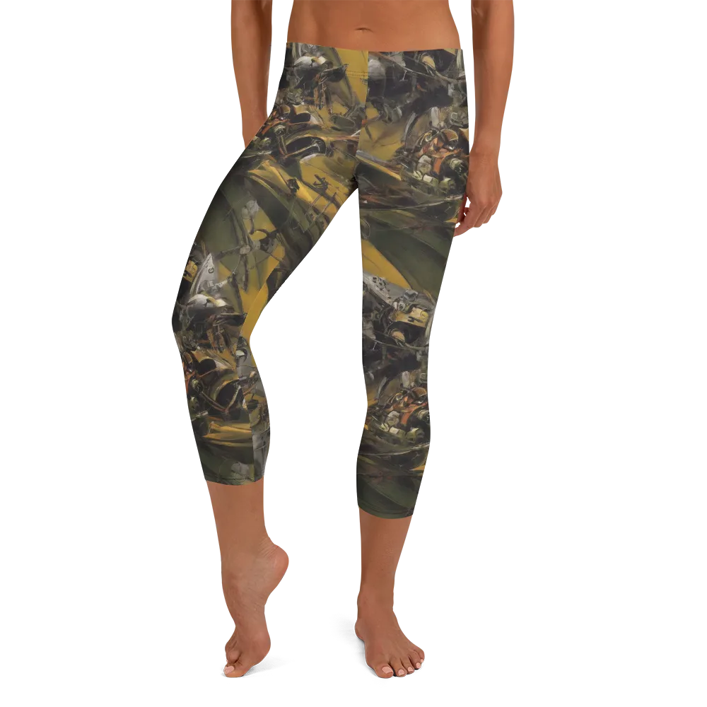 Ochre Momentum on Capri Leggings — Front
