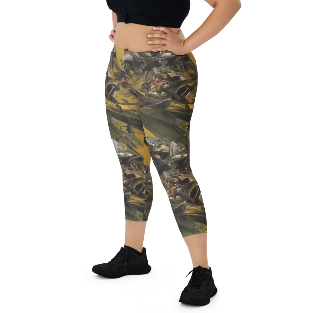 Ochre Momentum on Capri Leggings — Front