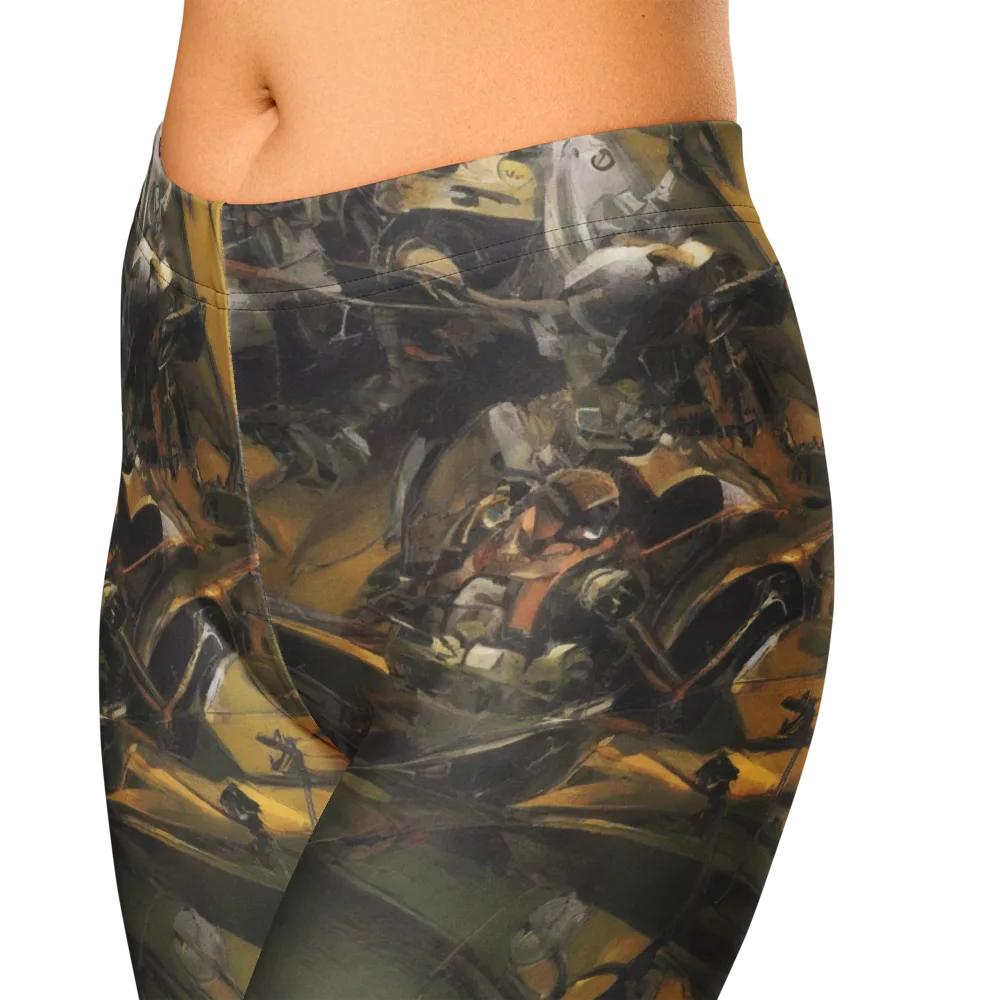 Ochre Momentum on Capri Leggings — Zoomed-in