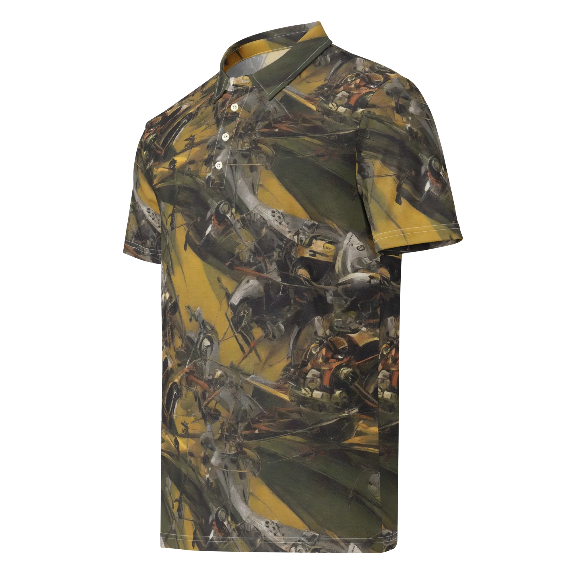 Ochre Momentum on Men's Slim Fit Polo Shirt — Left Front