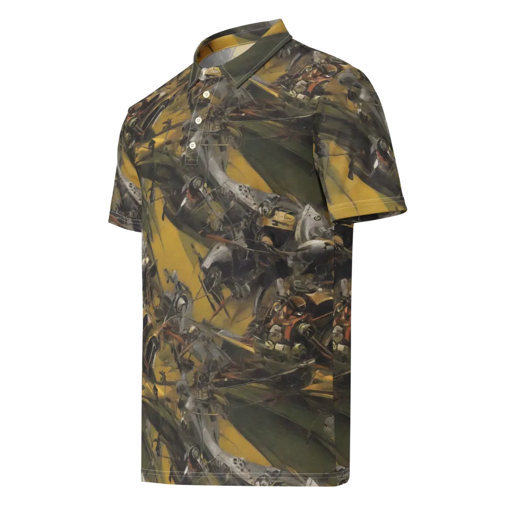 Ochre Momentum on Men's Slim Fit Polo Shirt — Left Front