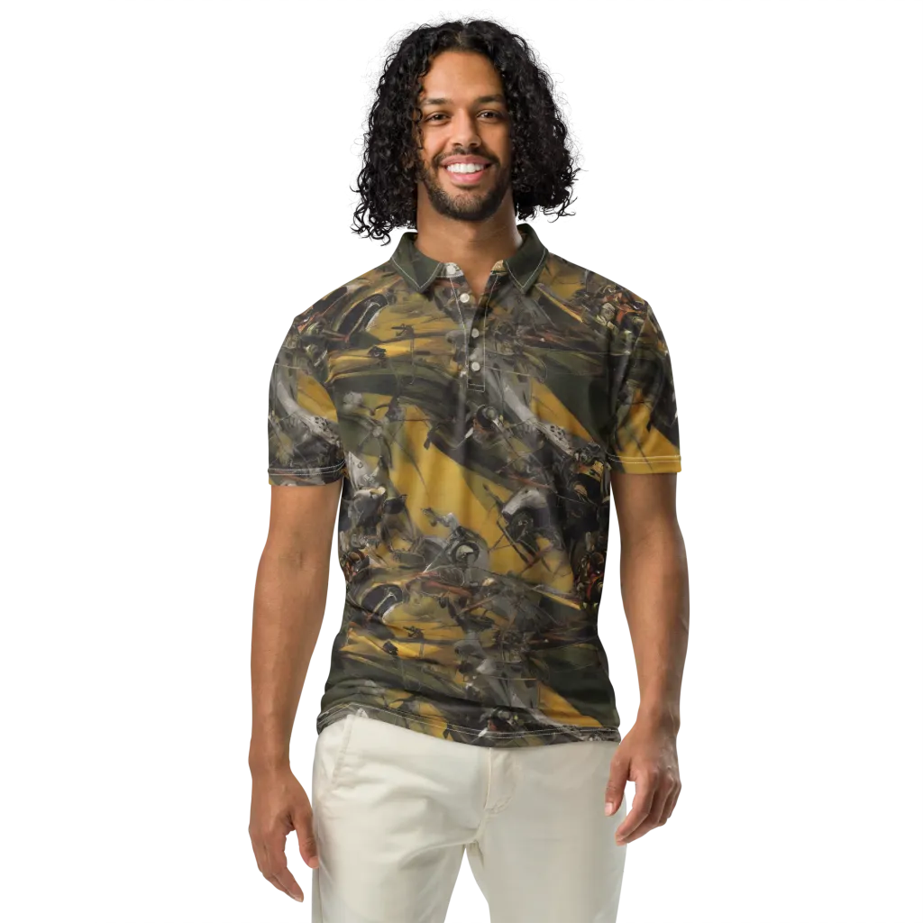 Ochre Momentum on Men's Slim Fit Polo Shirt — Front
