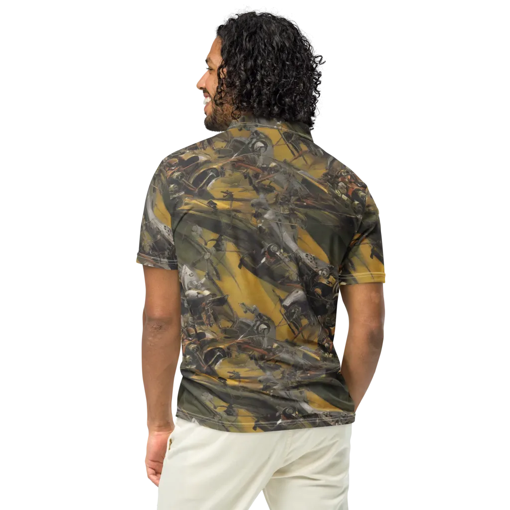 Ochre Momentum on Men's Slim Fit Polo Shirt — Back