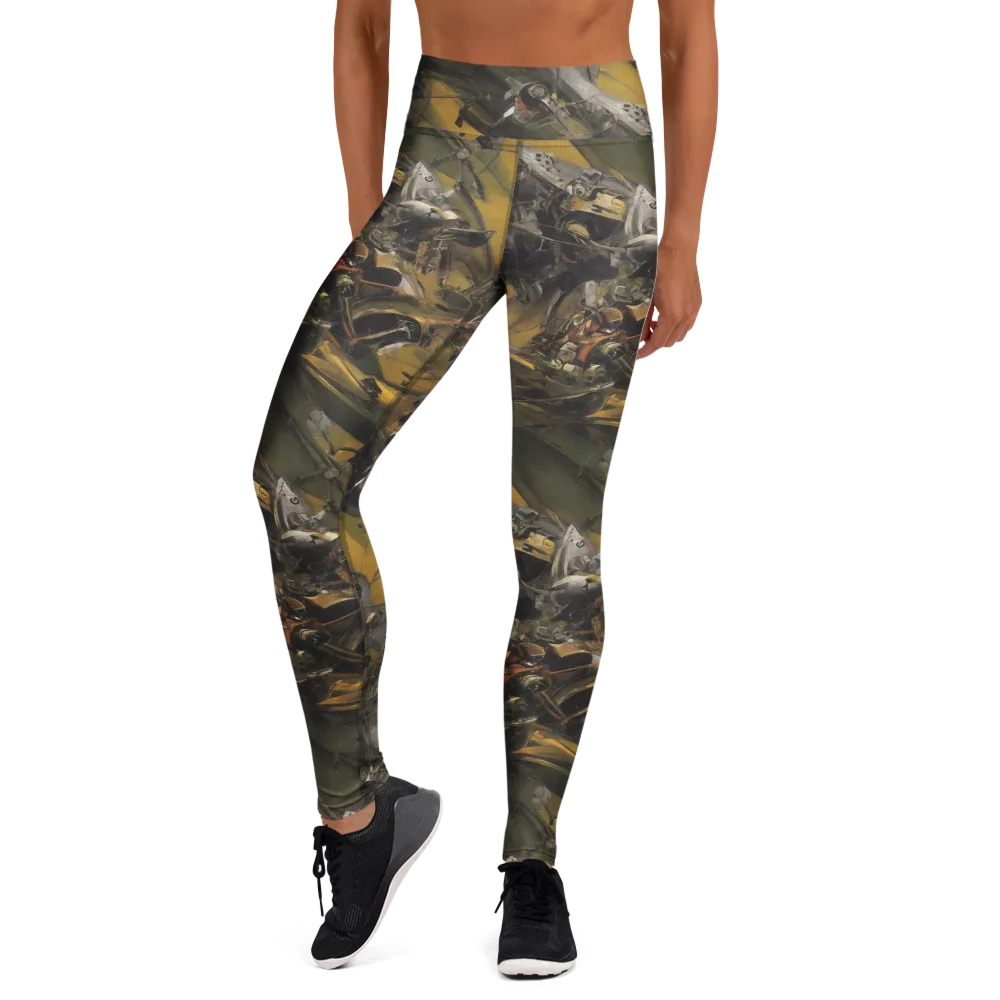 Ochre Momentum on Yoga Leggings — Front