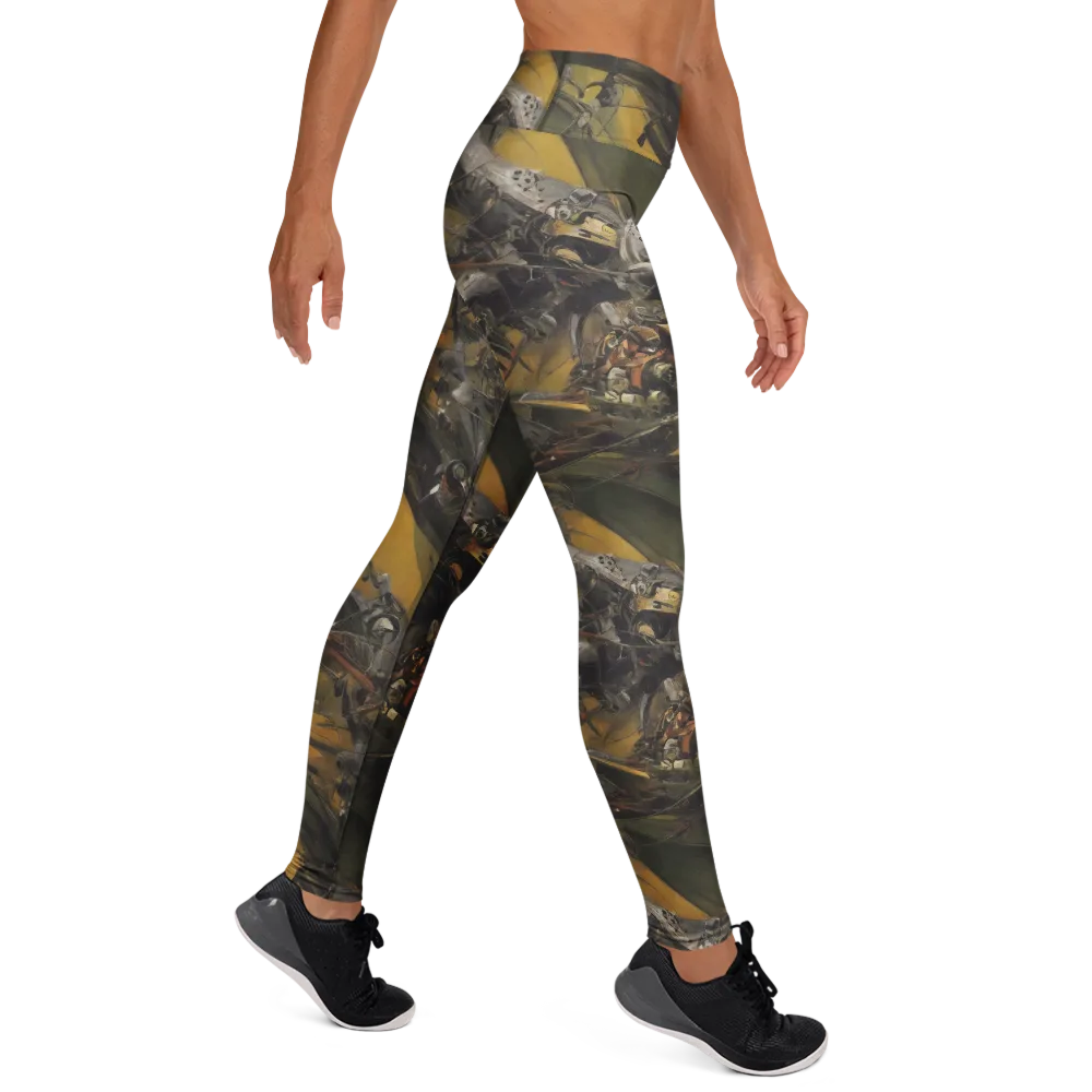 Ochre Momentum on Yoga Leggings — Right