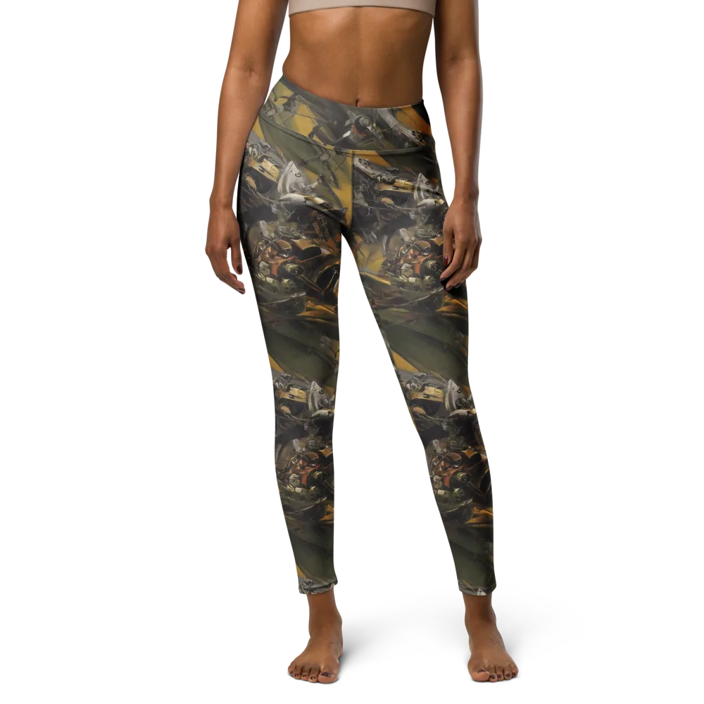 Ochre Momentum on Yoga Leggings — Front