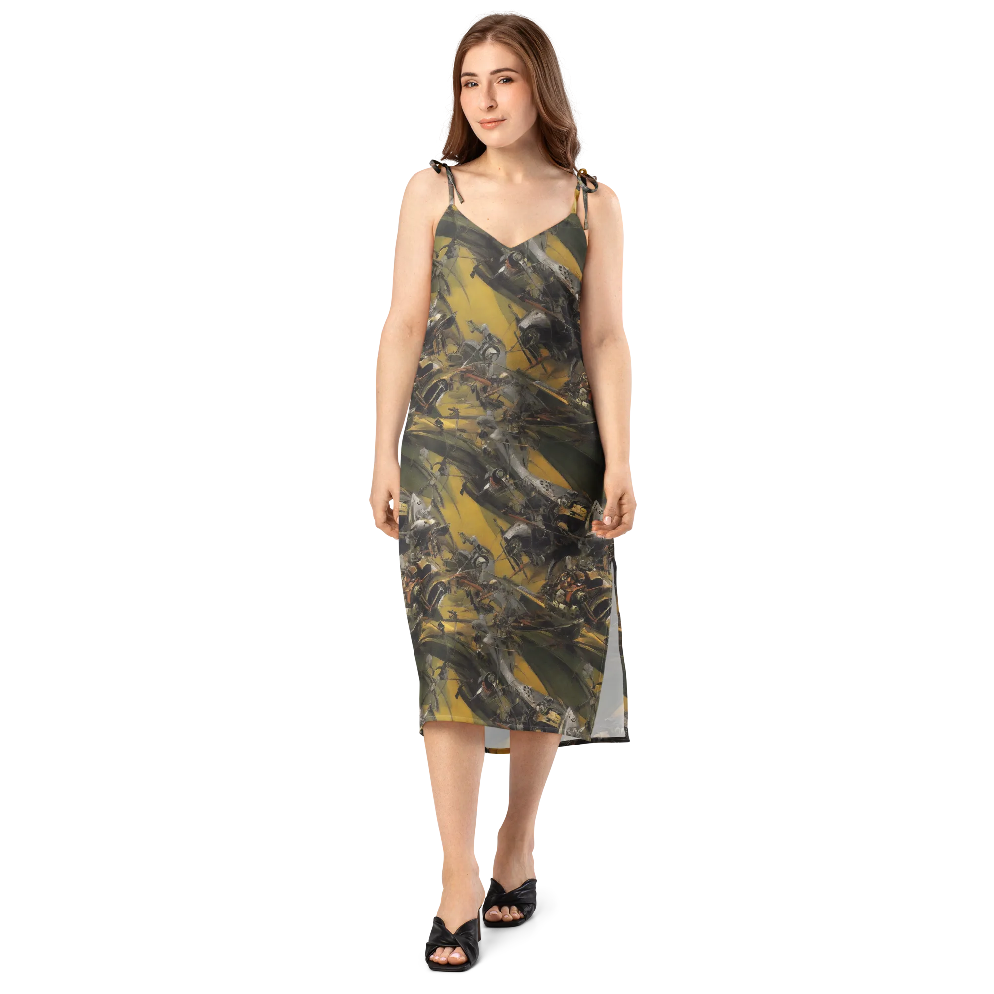 Ochre Momentum on Slip Dress — Front